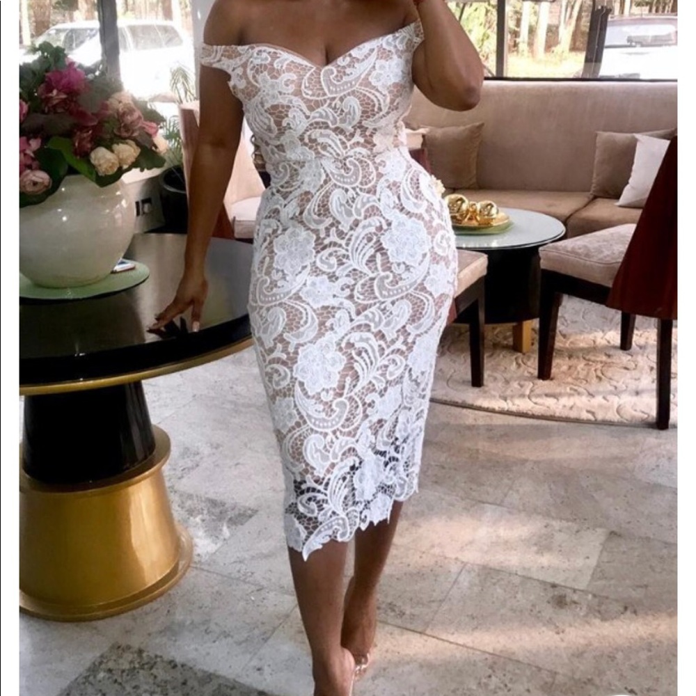 White mesh dress